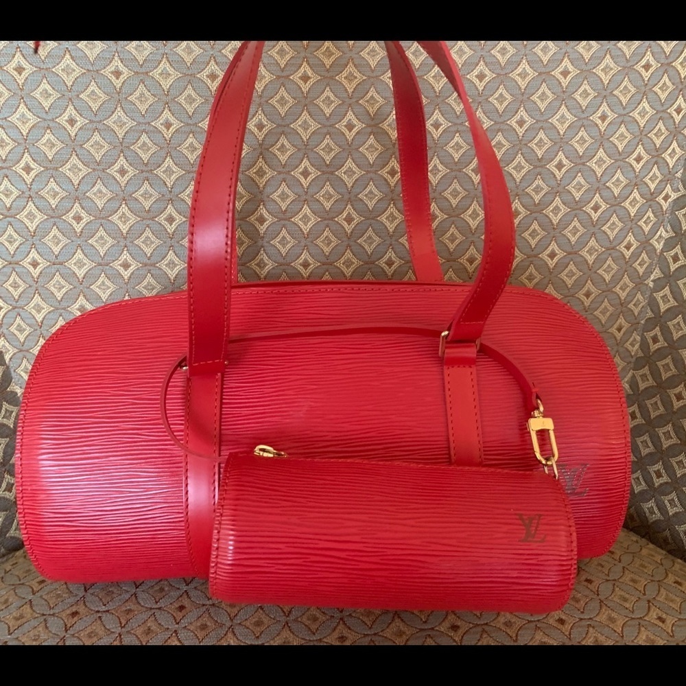 SALE🔥3pcs. Louis Vuitton Vintage Epi Soufflot bag & Pouch & Dust bag-Great CNDTN - Picture 4 of 17